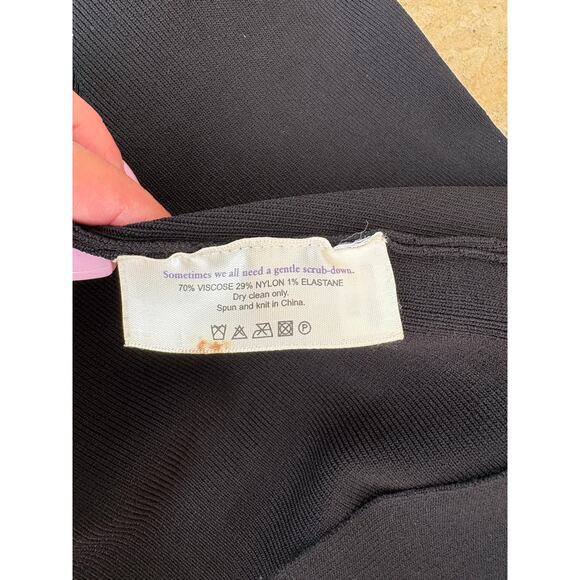 MM LaFleur Woolf Black Knit Perforated Detail Open Front Jardigan - +1 / XL - Picture 10 of 11